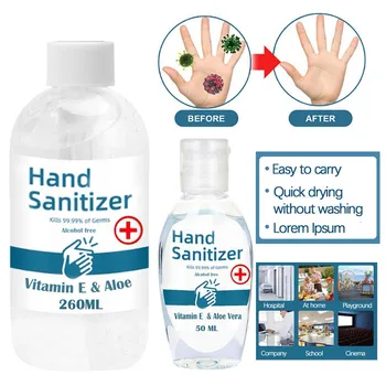 

50ml+250ml Antibacterial Disinfectant Gel Hand Sanitizer Disposable No Wash Bacteriostatic Hand Sanitizer for Kids Adults