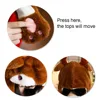 MeetLife Moving Christmas Reindeer Ears Hat Hand Pinching Ear To Move Santa Claus Beard Cap Funny Gift for Women Kids Plush 5