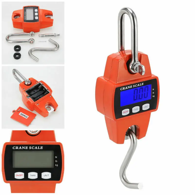

300KG/660LBS Mini Crane Scale Portable LCD Digital Electronic Balance Hanging Scales Heavy Duty Weight Tool for Home Farm Market