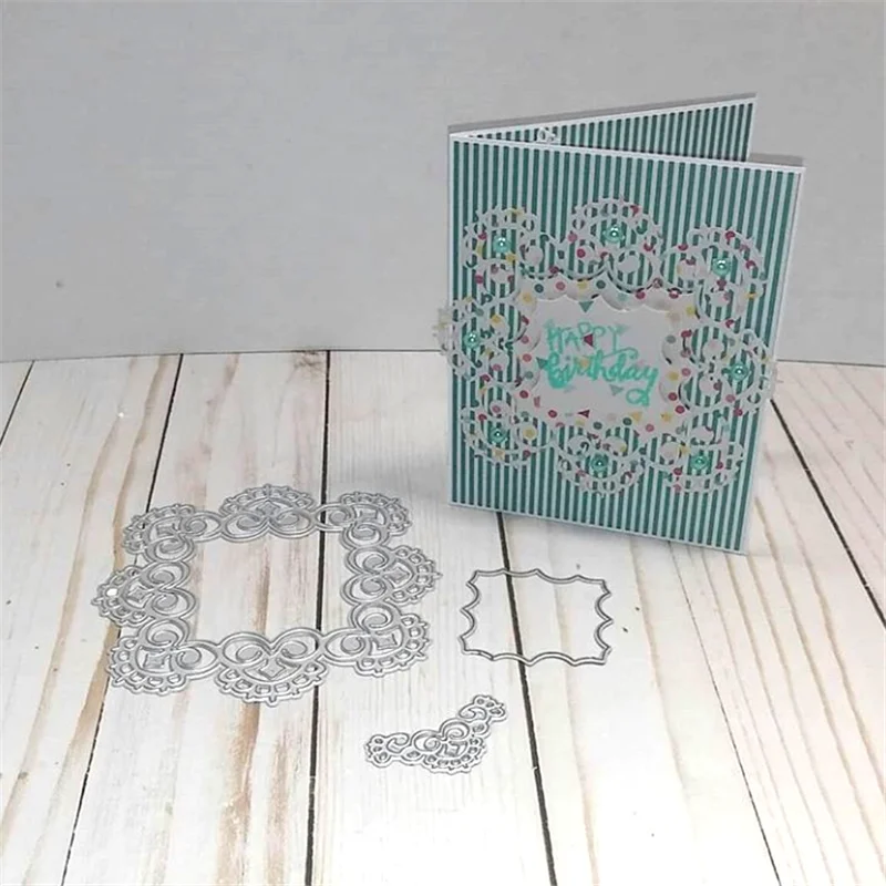 

Naifumodo Flower Frame Metal Cutting Dies Lace Corner for DIY Scrapbook Album Paper Craft Cutting Dies Creative Stencil Dies