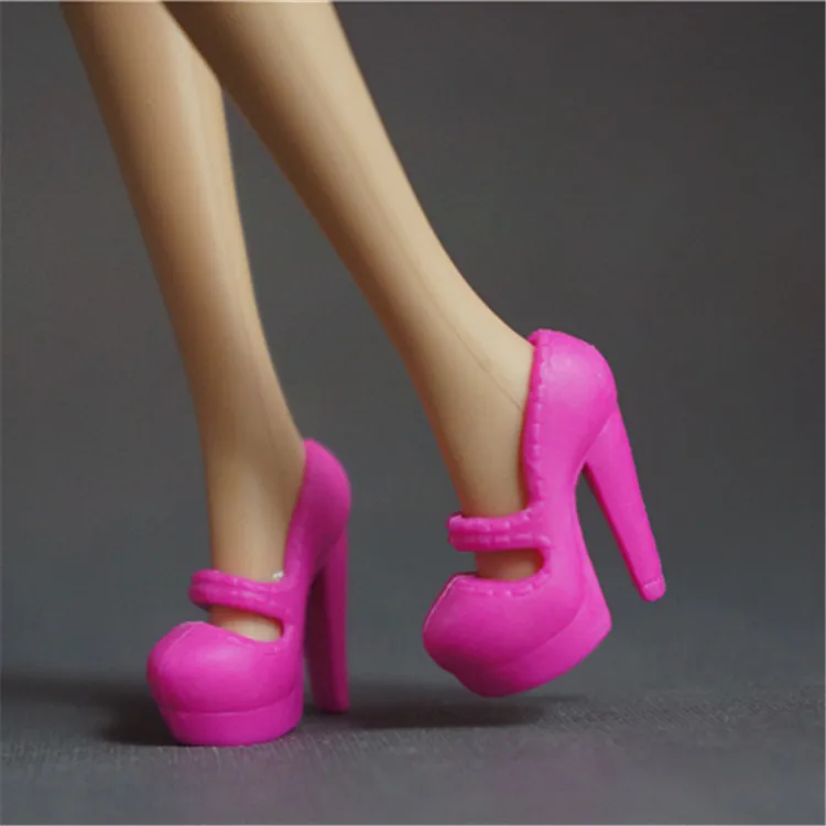 one pair shoes K 1 пара, обувь для куклы Барби,, bjd 1/6, аксессуары для кукол, черный, фиолетовый цвет, обувь для куклы Барби, дом, платье - Цвет: one pair shoes K