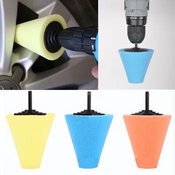 

Maintenance Automobile Cleaning Tool Wheel Hub Polish Buffing Shank Polishing Sponge Cone Metal Foam Pad Car #PY10