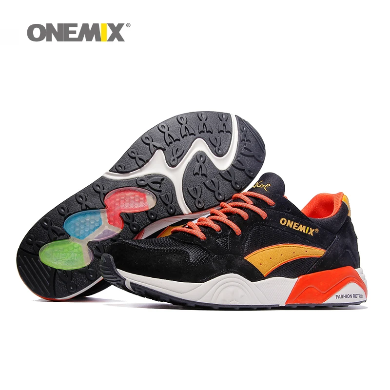 ONEMIX Shoes Men Sneakers Light Weight Breathable Lace-up Training Jogging Shoes Adult Male Outdoor Casual Shoes