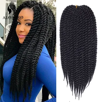 

Alororo Havana Mambo Twist Crochet Braids 12'' 18'' 22'' Synthetic Hair Extension for Braids High Temperature Fiber Afro Braid