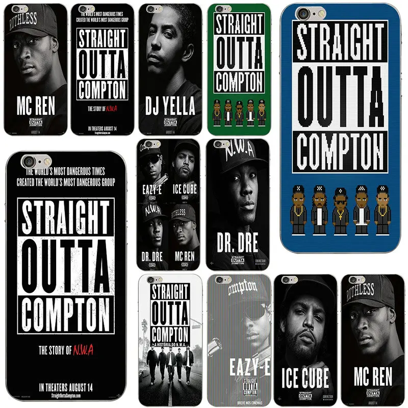 

Fashion Straight Outta Compton NWA Night Watch Soft TPU Silicone Mobile Phone Cases for iPhone X 10 7 8 Plus 4 4S 5 5S SE 5C Bag