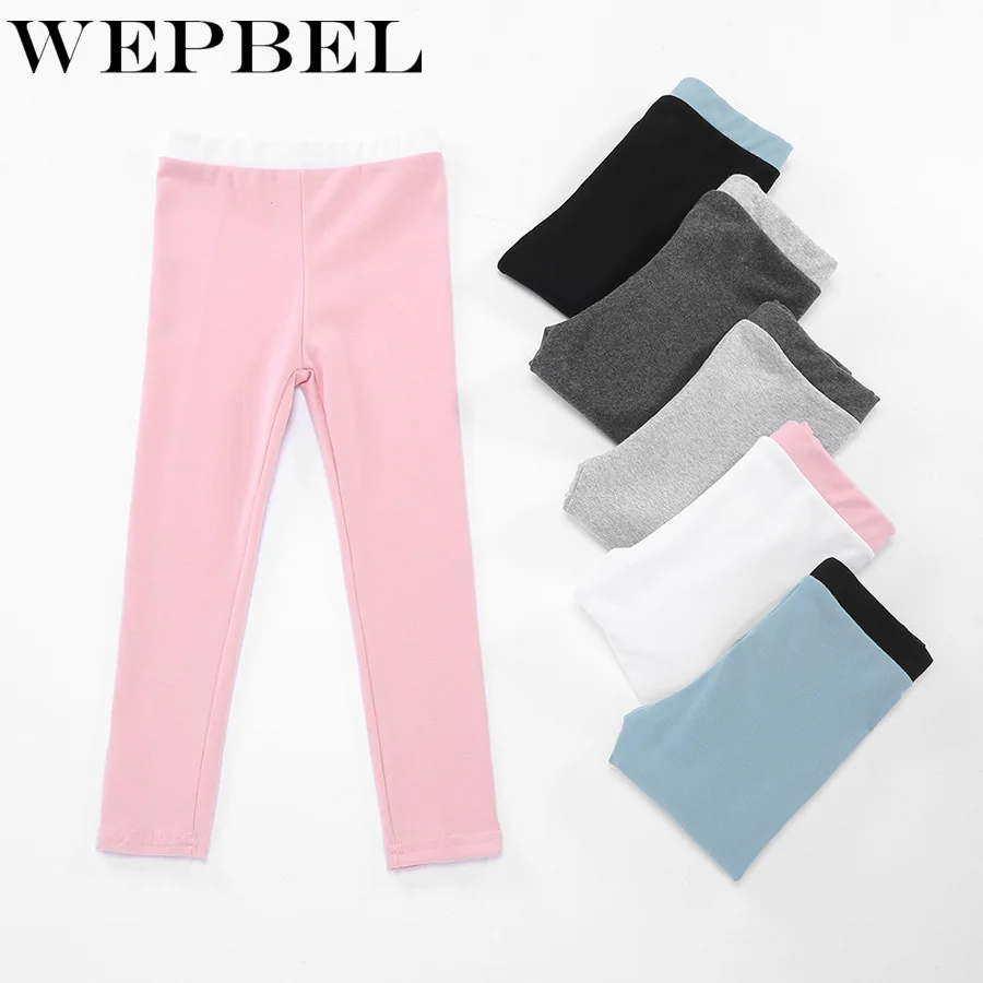 WEPBEL/леггинсы для девочек осенние модные эластичные леггинсы ярких цветов брюки