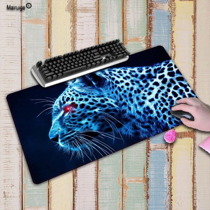  Free Shipping leopard animal Large Lock Edge Mouse Pad Computer MousePads Laptop Gaming Mice Play M