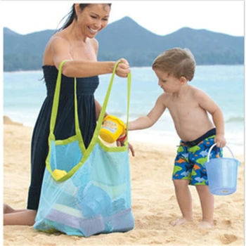 Large Capacity Sand Free Mesh Bag Children #039 s Beach Toy Storage Bag Clothes Towel Beach Net Bag Beach Tool Bags tanie i dobre opinie LISM CN (pochodzenie) BATHROOM Torby do przechowywania Ekologiczne Folding Z tworzywa sztucznego Torba kompresyjna Płaska