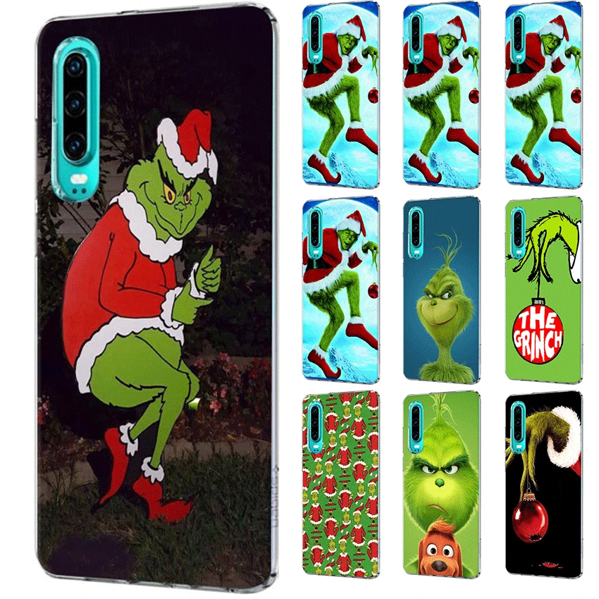 

Mobile Phone Case For Honor 6A 6C 7A 7X 8 8X 8C 9 9X 10 20 Lite Pro Hard Cover Green Grinch Christmas Shell