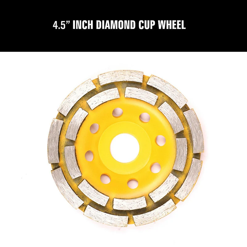 4.5 Inch Diamond Cup Grinding Wheels Double Row Segments Concrete Angle Grinder ALI88