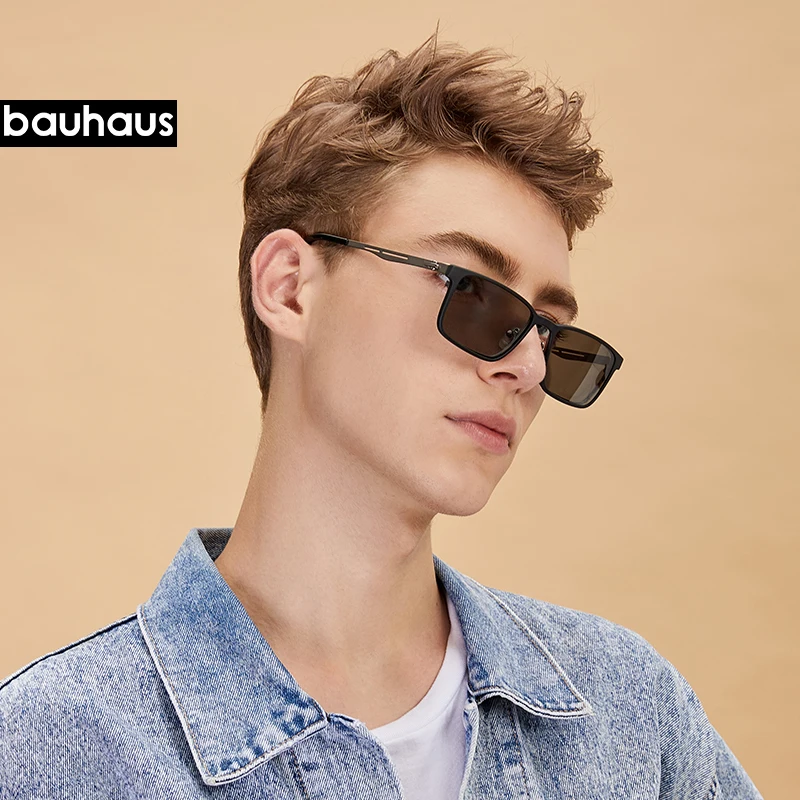 Goedkoop Bauhaus Magneet Zonnebril Clip op metalen optische frame Mannen Gepolariseerde Aangepaste Recept Bijziendheid