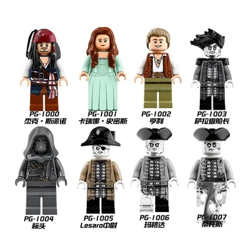

8Pcs/Set Compatible LEGO Pirate Series Jack Sparrow Elizabeth Swann Building Blocks Minifigures Model Toys for Children Gift