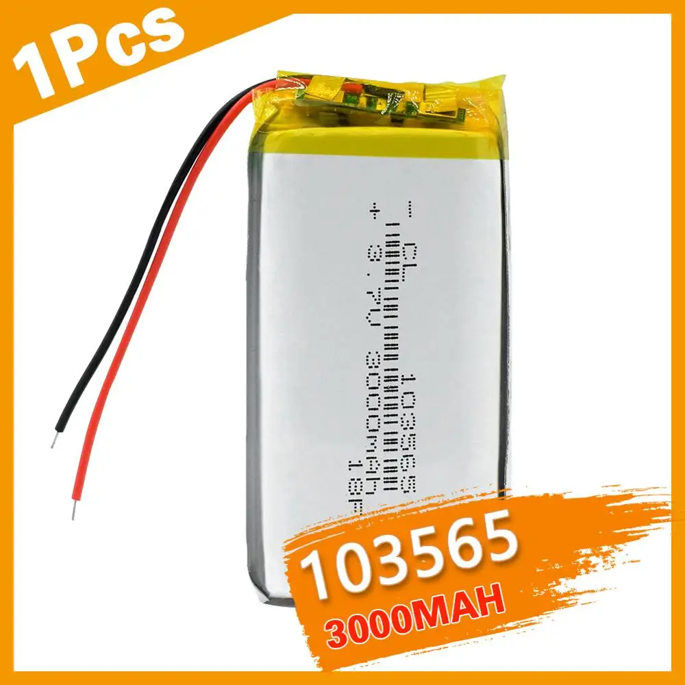 

103565 3.7 V lithium polymer battery 3000 mah DIY mobile power charging treasure battery For DVD GPS PSP Camera E-book