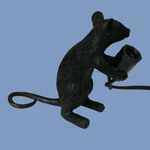 Black A SELETTI смолы мышь настольные лампы Современные Настольный календарь с изображением животных огни спальня прикроватная Светодиодная лампа подставка ночные светильники Кабинет домашний декор - Цвет абажура: Black A