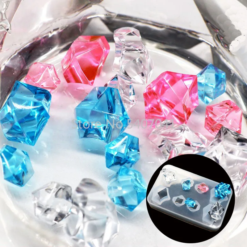 

Popular1PC Ice Cube Diamond Shaped Jewelry Tool Jewelry Mold UV Epoxy Resin Silicone Molds For Making Jewelry