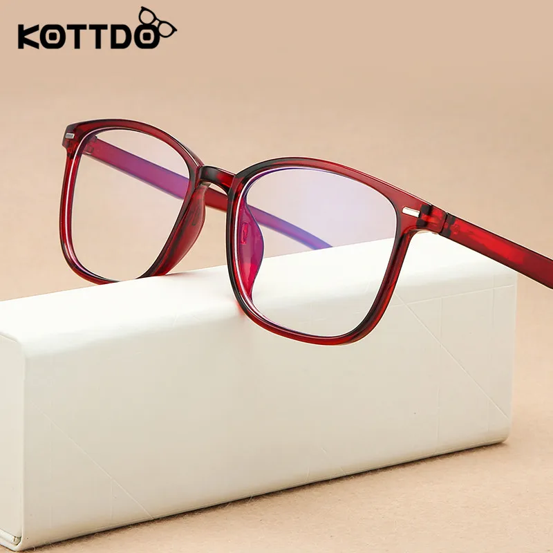 

KOTTDO Rectangle Anti Blue Glasses Frames Women Men Clear Computer Prescription Eye Glasses Frames for Plastic Eyeglasses Frame