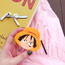 3D Япония Аниме one piece Monkey D. Luffy милый чехол для Apple беспроводная гарнитура Airpods 1 силиконовый Чехол Air pods 2 аксессуары