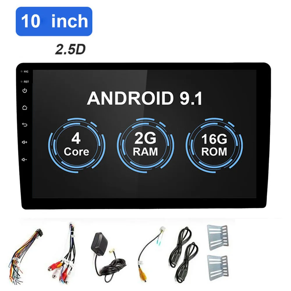 9/10. 1 дюймов Android 8,1 9,1 универсальный автомобильный радиоприемник 2 Din Авто, Аудио мультимедийный плеер gps навигация FM wifi Bluetooth MP5 Play - Цвет: 10.1in 9.1 2 16G