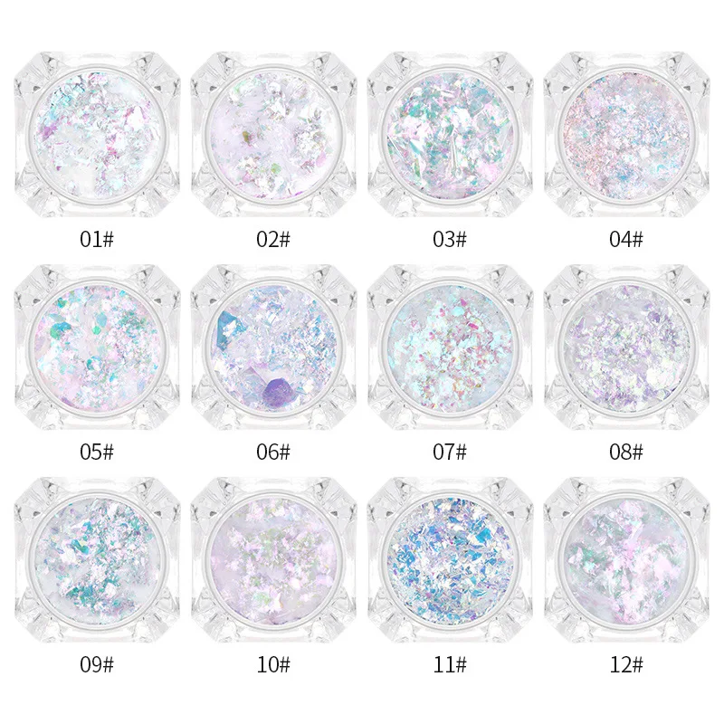 0,2 г алюминиевые хлопья блестки для ногтей порошок нерегулярный зеркальный эффект хамелеона Фольга Маникюр художественное оформление ногтей