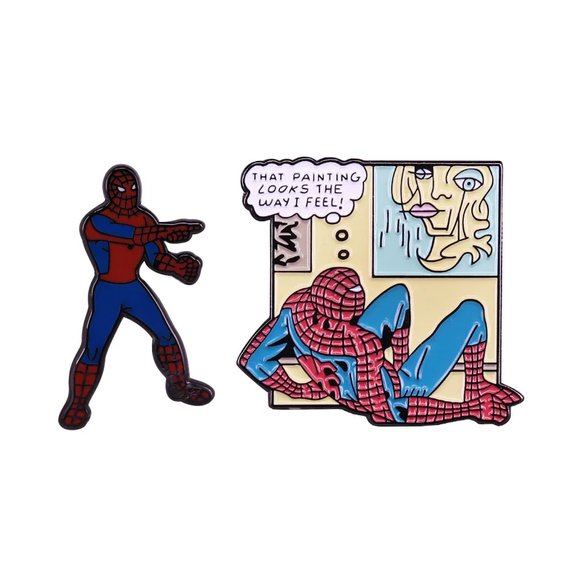 Креативная брошь в виде рубашки Marvel Мстители Человек-паук | Украшения и