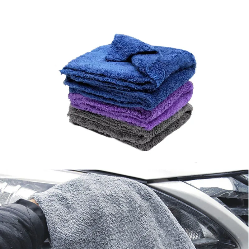 

350GSM Premium Microfiber Car Detailing Super Absorbent Towel Ultra Soft Edgeless Blue Car Washing Drying Towel 40X40CM