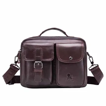 

2019 Shoulder Bag Leather Men'S Diagonal Bag's Retro Fashion Wind Single Shoulder Cross Section Square Head Layer Cowhide Bag