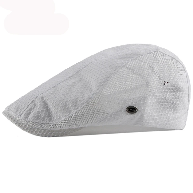 HT3209 Neue Baskenmütze Kappe Sommer Hut Männer Frauen Berets Flache Kappe Männlich Weiblich Atmungsaktive Mesh Cap für Männer Retro Künstler Maler Baskenmütze Hut – Detail 10