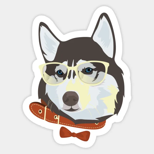 

1PCS Cute pet Siberian husky Sticker For Notebook Backpack PVC Skateboard helmet Car Styling Car Accessories