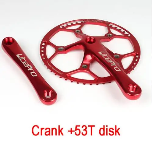 53T RED High Quality Single Chainring Crank Professional Bicycle Crankset Chainwheel 45T 47T 53T 56T 58T BCD 130mm For Bike Accessories - Цвет: 53T RED