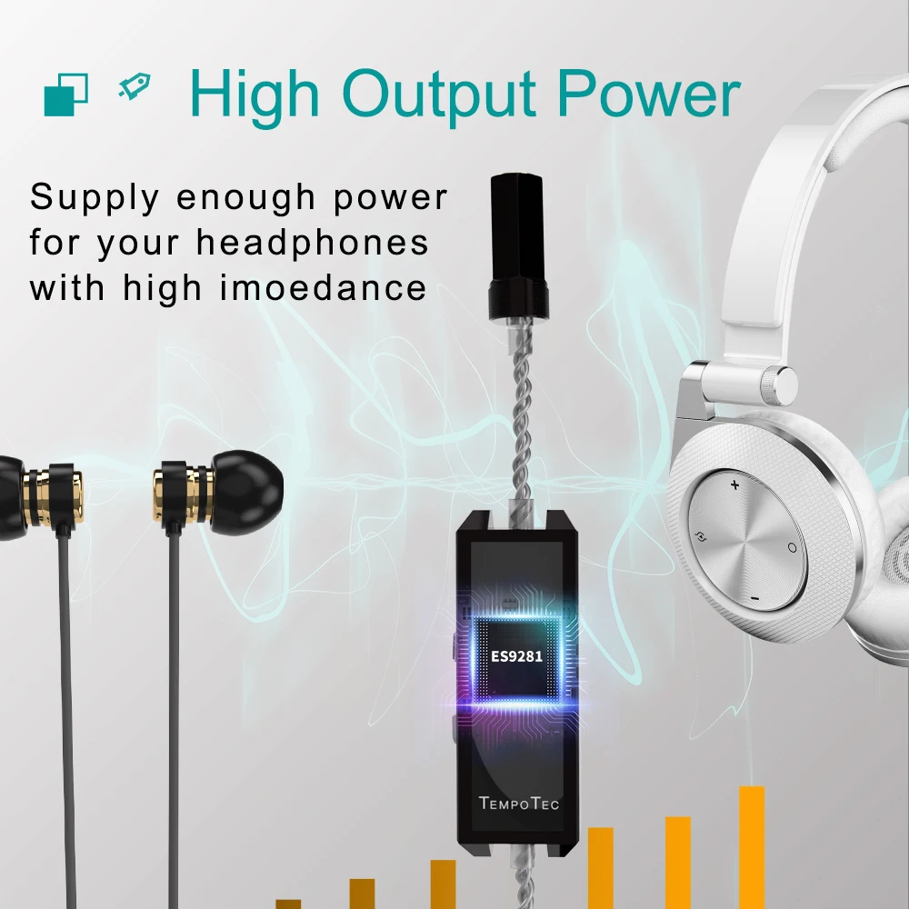 TempoTec Sonata MHD USB DAC Dongle MQA 8X TIDAL Type C To 3.5MM Headphone Amplifier Decoding ES9281 DSD128 For Android/Mac/Win10
