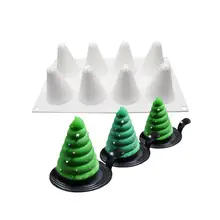 Рождественская елка, силиконовая форма для украшения торта 8 полости 3D формы для Мусса для инструментов антипригарные формы для выпечки DIY