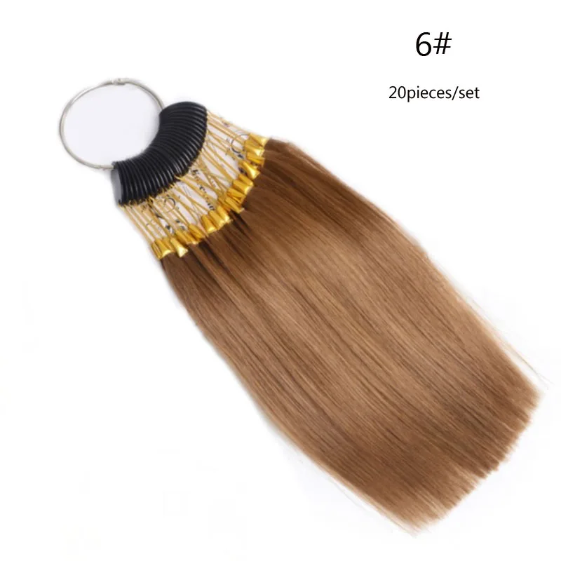 30Pcs/Set 100% Human Virgin Hair Color Ring for Human Hair Extensions and Salon Dyeing Sample, Can Be Dye Any Color