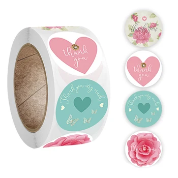 

500PCS 1 inch Cute Thank You Stickers Handmade Wedding Decoration Seal Label Envelope Sticker