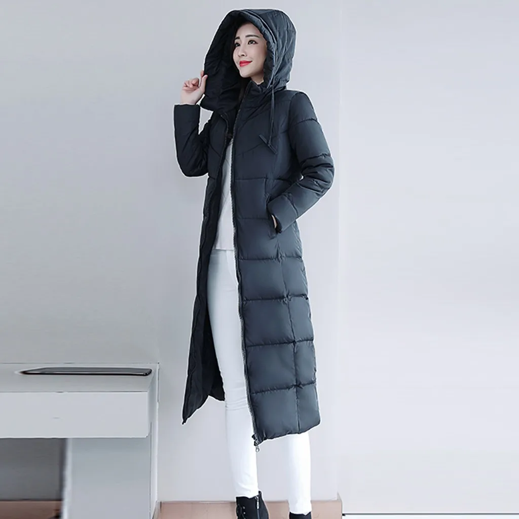 Длинная Куртка выше колена, зимняя, теплая,, верхняя одежда, пальто, женская, Корейская, тонкая куртка, парка с капюшоном, удобная, большой размер 6XL