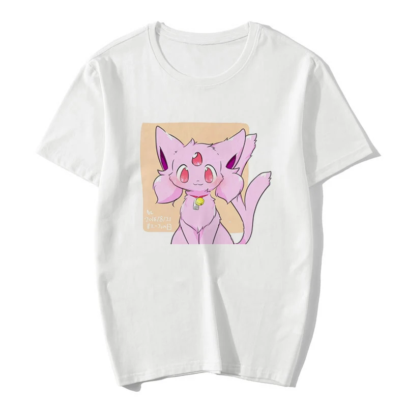 Kawaii Pokemon Summer Pikachu Print Aesthetic White T Shirt Women Funny Japanese Cartoon Anime Figure 90s Cute Streetwear Tops