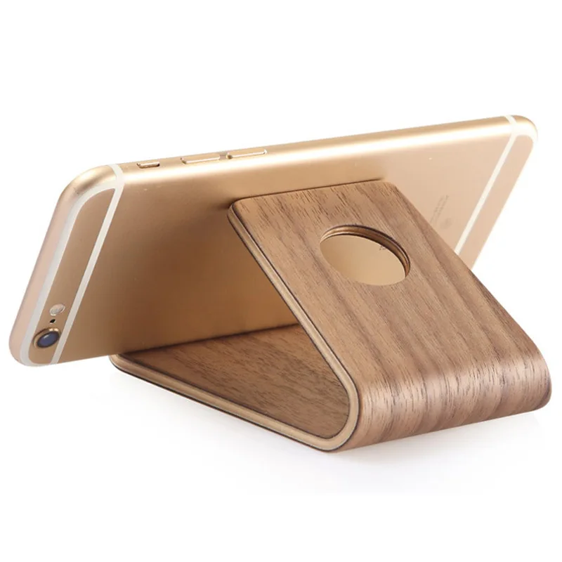 Wooden Cell Phone Stand Universal Holder Cradle for Smartphone Tablet Cellphone LSMK99