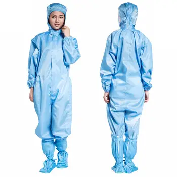 

Unisex Disposable Anti-static Hood Protection Coverall with Soft-soled Boots Hooded Protection Coverall for hospital factory