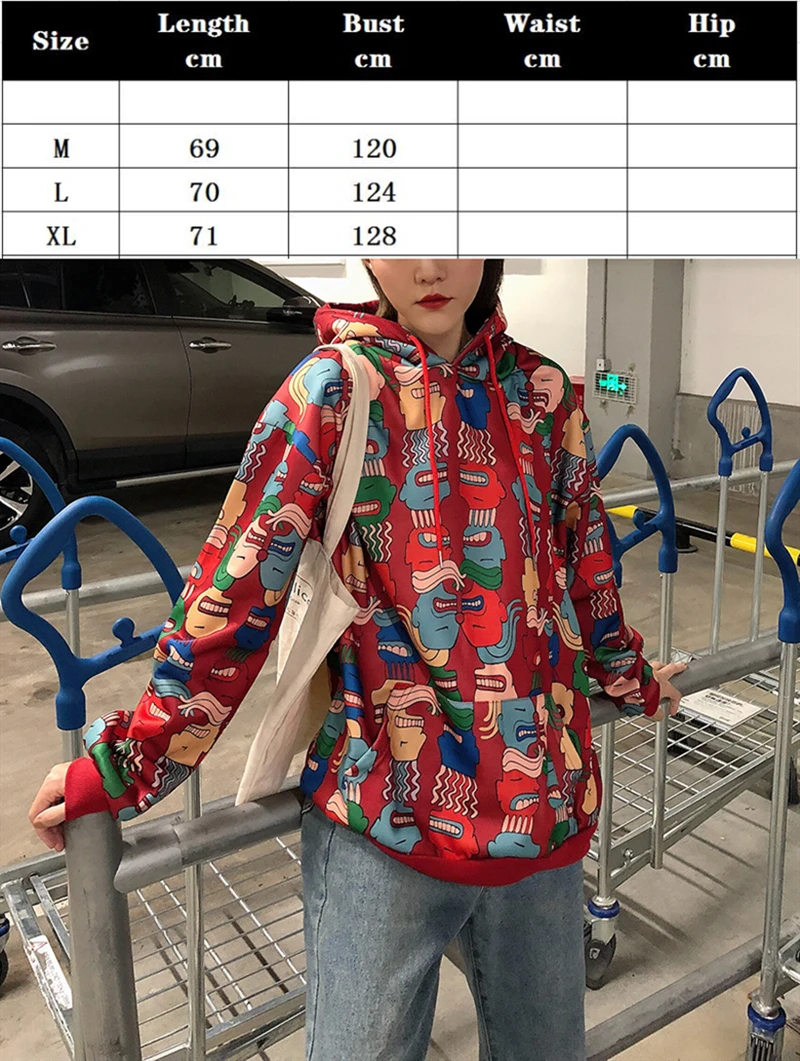 Корейская мода Уличная Повседневная Женская Толстовка Harajuku мультфильм шаблон пуловер толстовка с принтом осенние женские Топы толстовка SL219