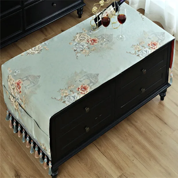 Style 2 Многофункциональное элегантное жаккардовое покрытие для скатерти коробка для обуви чайная скатерть Tapete карман с бахромой скатерть настольная Пылезащитная ткань - Цвет: Style 2