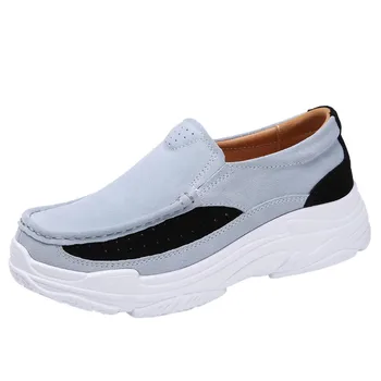 

Shoes Woman Slope Flat Bottom Mid Heel Elastic Band Round Toe Flock Sewing Large Size Fashionable Shoes Woman Casual