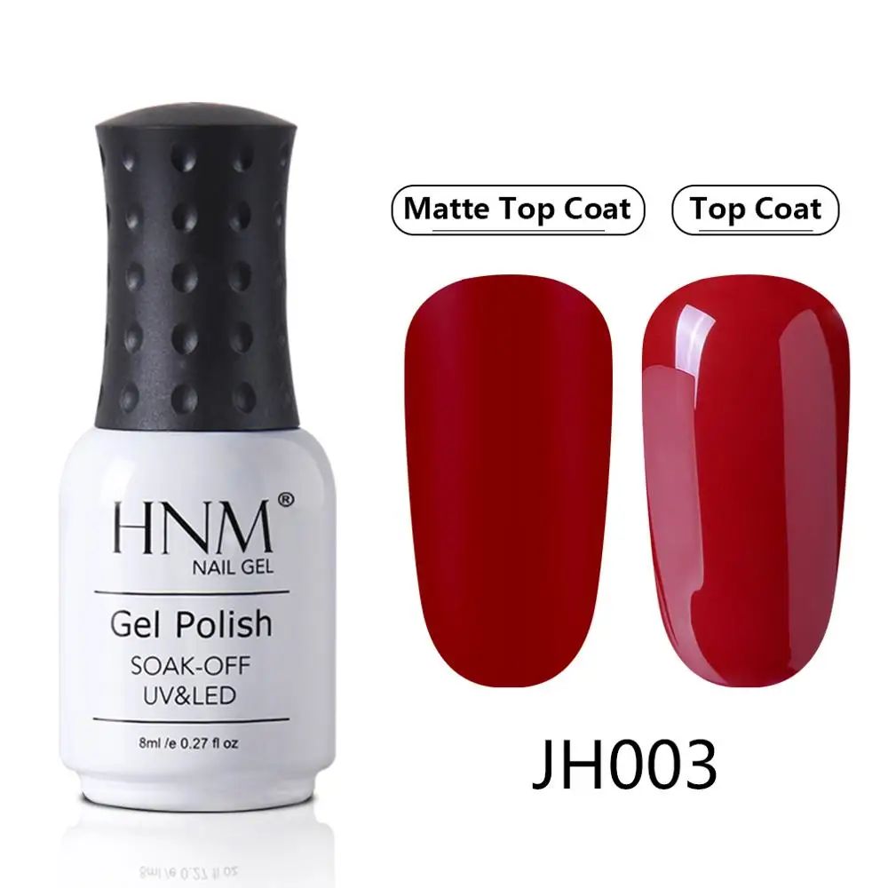 JH003 HNM красный коричневый матовый эффект гель лак для ногтей нужно матовое верхнее покрытие база Полупостоянный УФ светодиодный гибридные Лаки лак для ногтей - Цвет: JH003