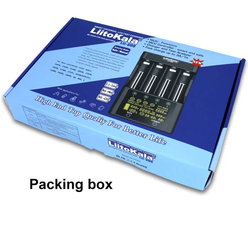 Carregador de Bateria para Li-ion Original Novo Liitokala 3.7v Nimh 1.2v Bateria Adequado 18650 26650 21700 26700 aa Aaa 2021 Lii-600 - Image 6