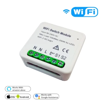 

1/5 Pcs Smart Home Wifi Switch Relay Breaker Module Automation Smart Lighting Work With Tuya/Smart Life Google Home Alexa App