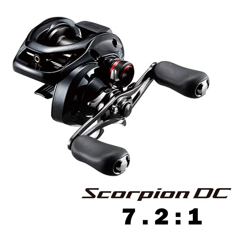 Scorpion DC 7.2 SHIMANO Scorpion DC/Scorpion MGL Fishing Reel Baitcaster 6.2:1/7.4:1/8.5:1 7+1BB 5.5 kg Power Light spool HAGANE Body - Цвет: Scorpion DC 7.2
