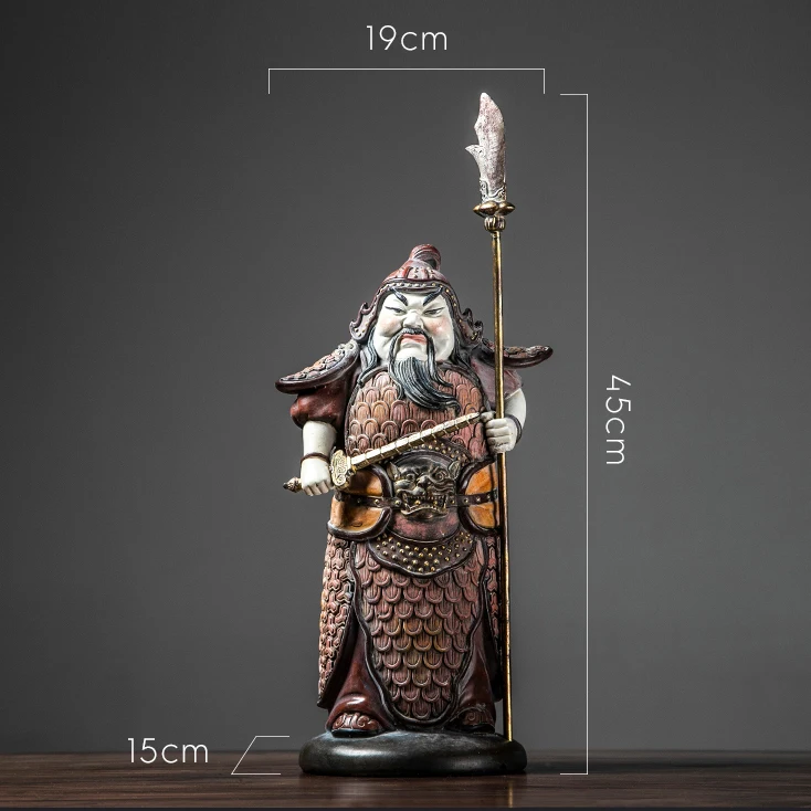 1Pcs Creative hand-painted door god resin decoration classic home living room porch TV cabinet lucky art decoration furnishings - Color: B