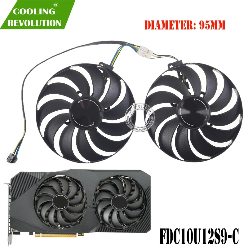 Fdc10u12s9c Dc12v 0.45amp Graphics Card Fan For Asus Dual Radeon Rx5500xt Rx5600xt Rx5700xt