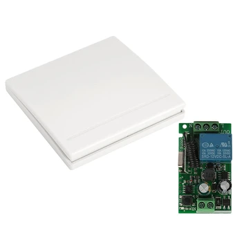 

ABGN Hot-Wireless Wall Switch Wall Panel Remote Control Transmitter & Receiver Smart Home For Ceiling Light Lamp Bulb Bedroom Ho