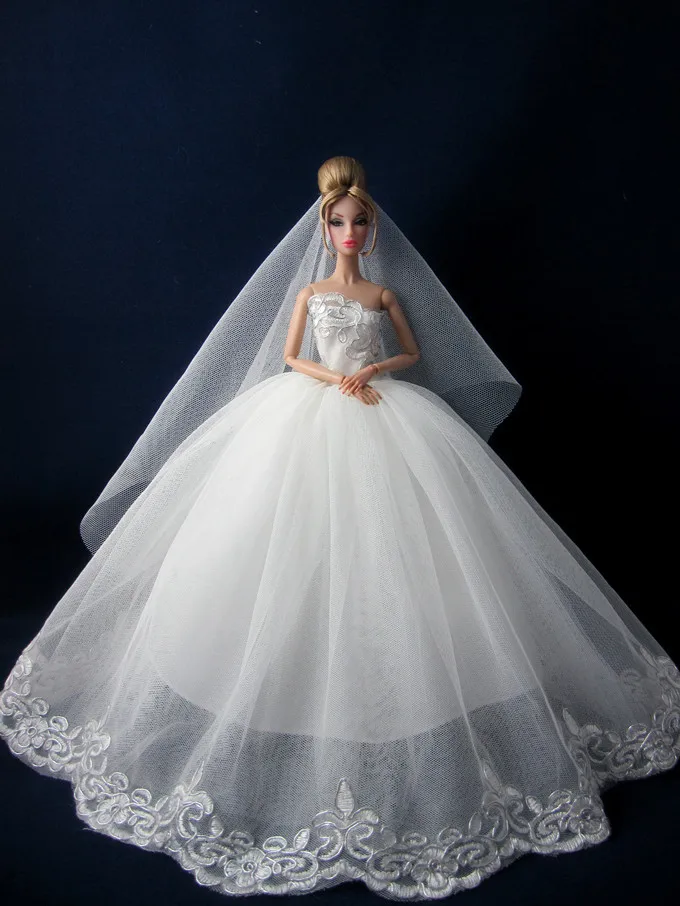 Специальный чехол для одежды Барби свадебное платье игрушки куклы Одежда для куклы Барби свадебное платье юбка принцессы - Цвет: Оранжевый