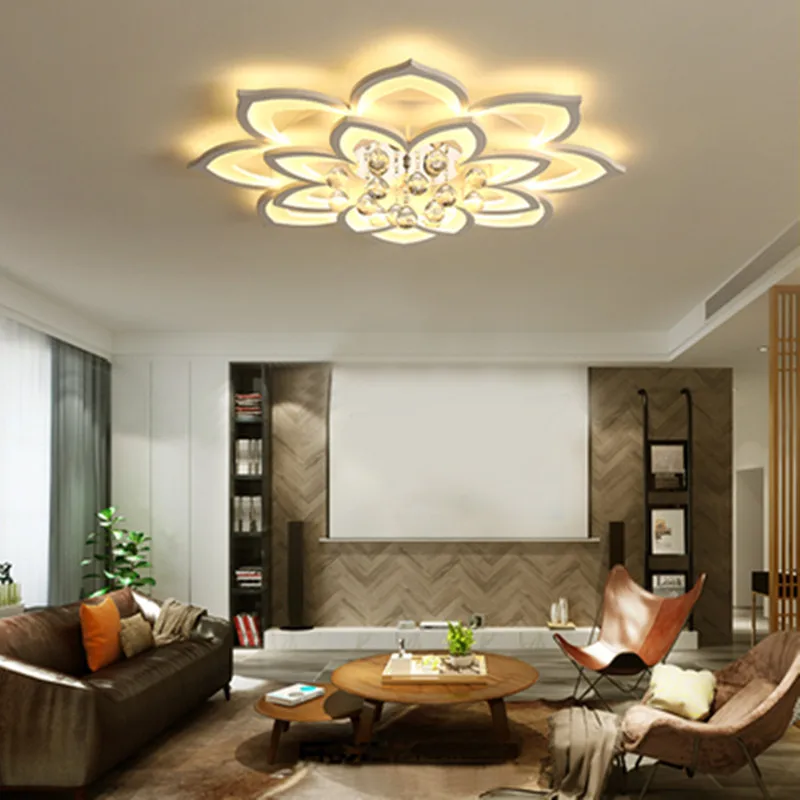 Lustre led Потолочная люстра кристалл роскошный лотос для гостиной/столовой кухни спальни лампа арт деко светильники