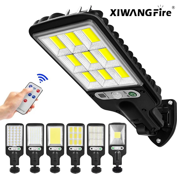 LED Solar Street Lights COB+SMD Outdoor Solar Lamp With 3 Light Mode Waterproof Motion Sensor Security Lighting for Garden Patio